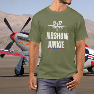Camiseta Avión Antiguo B-17 Adicto a Exhibiciones Aéreas Av