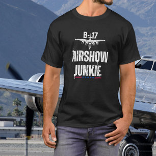 Camiseta Avión Antiguo B-17 Espectáculo Aéreo Adicto Aviaci