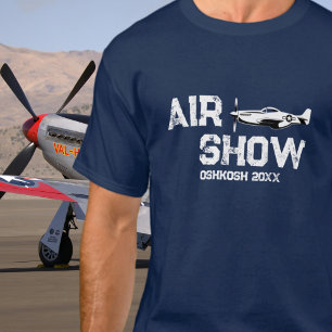 Camiseta Avión Antiguo P-51 Veterano Militar de la Segunda 
