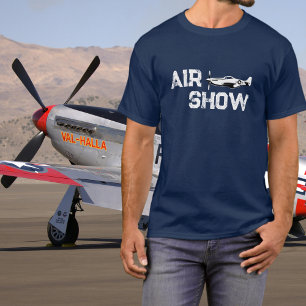 Camiseta Avión Antiguo P-51 Veterano Militar de la Segunda 