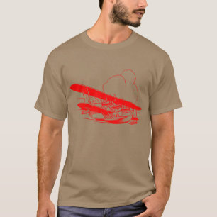 Camiseta Avión Antiguo que Vuela sobre el Mar