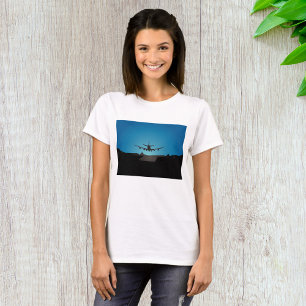 Camiseta Avión aterrizando silueta por la noche