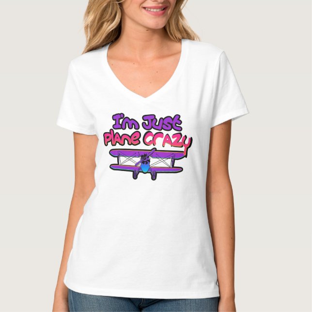 Camiseta Avión biplano divertido (Anverso)