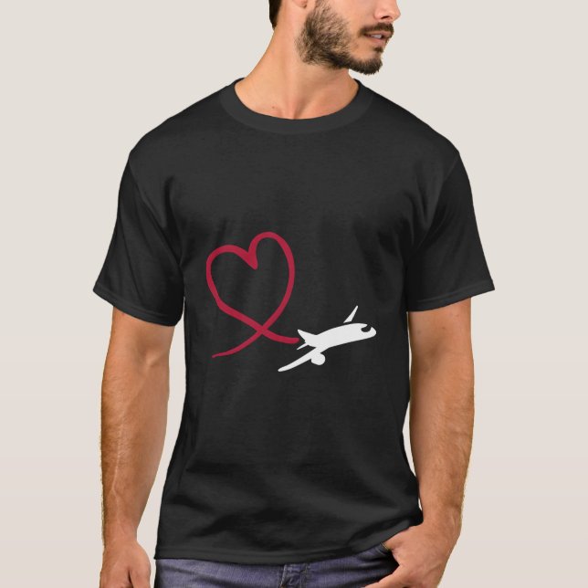 Camiseta Avión con corazón (Anverso)