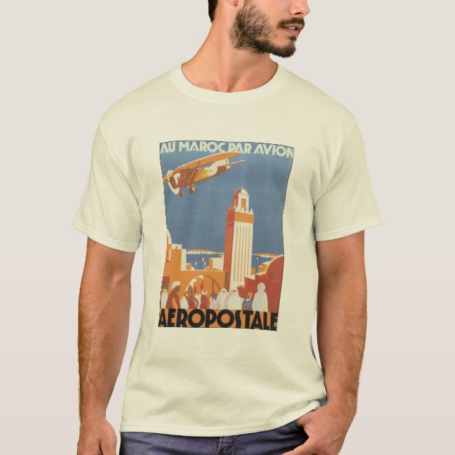 Camiseta Avión de aeropostale Au Maroc Par (Anverso)