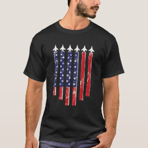 Camiseta Avión de aviación de bandera estadounidense contra