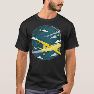 Camiseta Avión de aviación piloto de la tripulación de vuel
