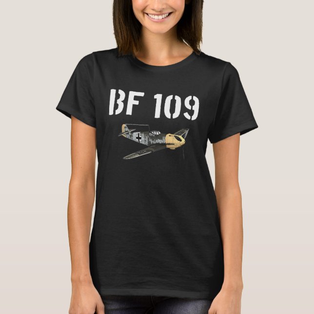 Camiseta Avión de avión de combate Messerschmitt BF 109 WW2 (Anverso)