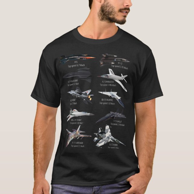 Camiseta Avión de aviones de combate más rápido de (Anverso)
