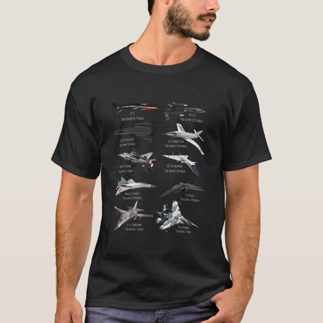 Camiseta Avión De Aviones De Combatientes De Avión Más Rápi (Anverso)