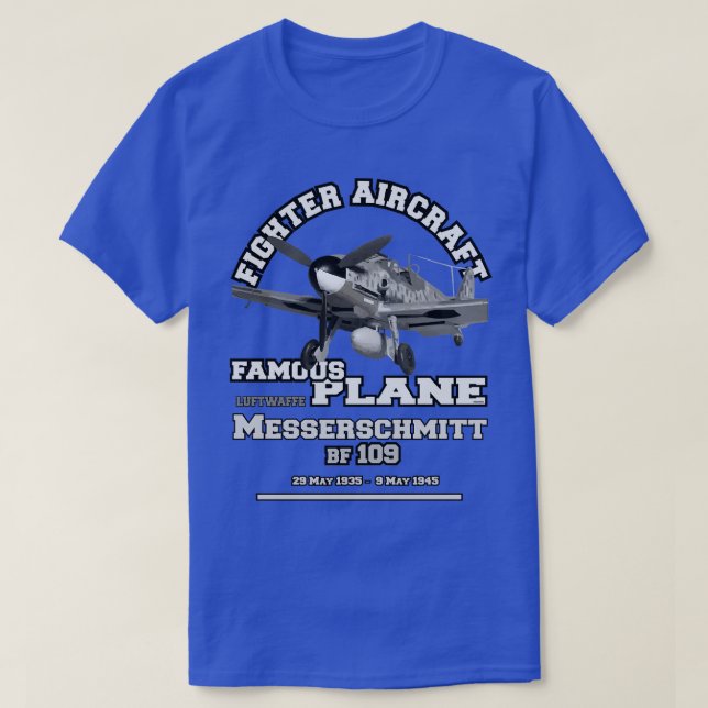 Camiseta Avión de combate alemán Messerschmitt BF109 ww2 (Diseño del anverso)