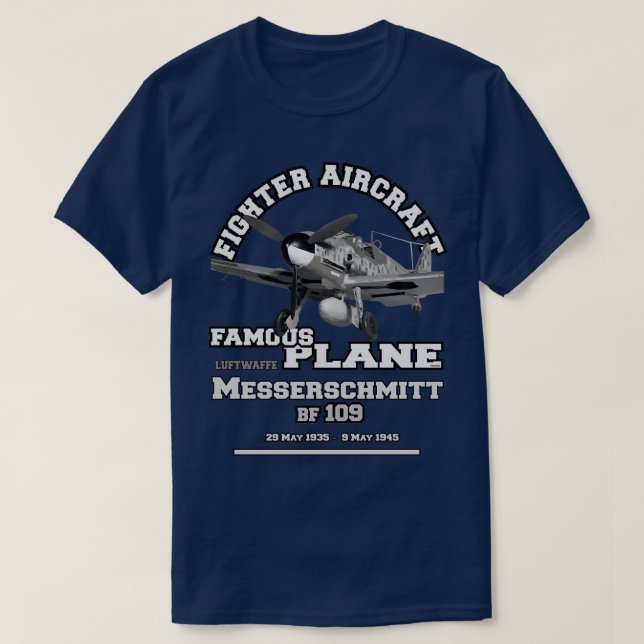 Camiseta Avión de combate alemán Messerschmitt BF109 ww2 (Diseño del anverso)