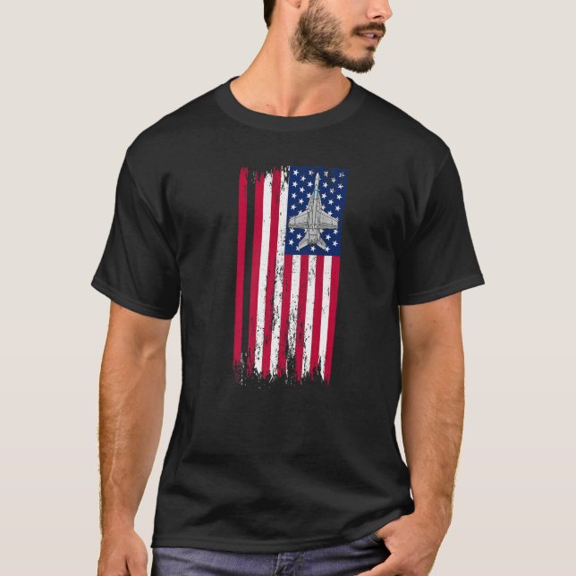 Camiseta Avión de combate de aviación de Estados Unidos Avi (Anverso)