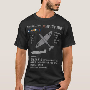 Camiseta Avión de combate de Spitfire Wwii Supermarine Raf