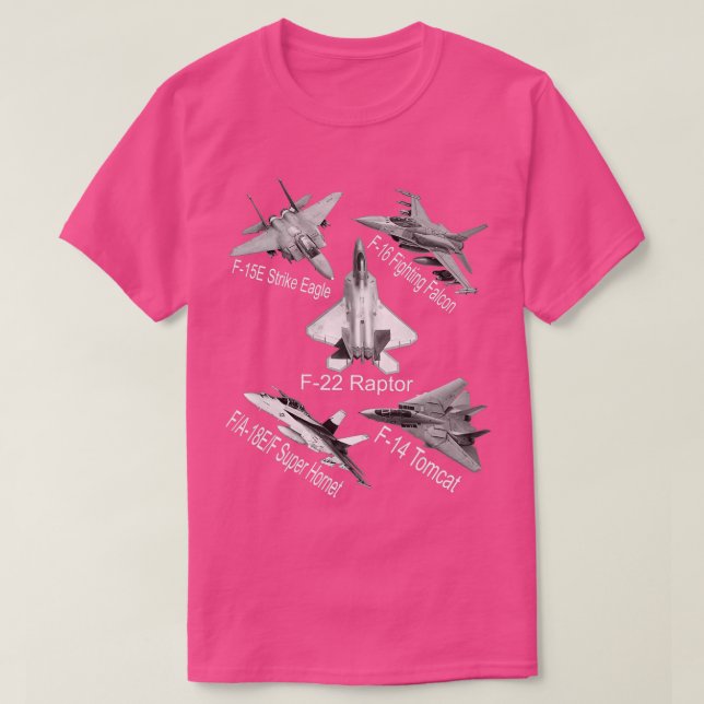 Camiseta Avión de combate F22 Raptor F14 (Diseño del anverso)