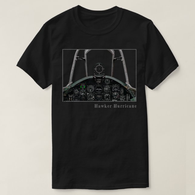 Camiseta Avión de combate Huracán Cockpit Instruments WW2 (Diseño del anverso)