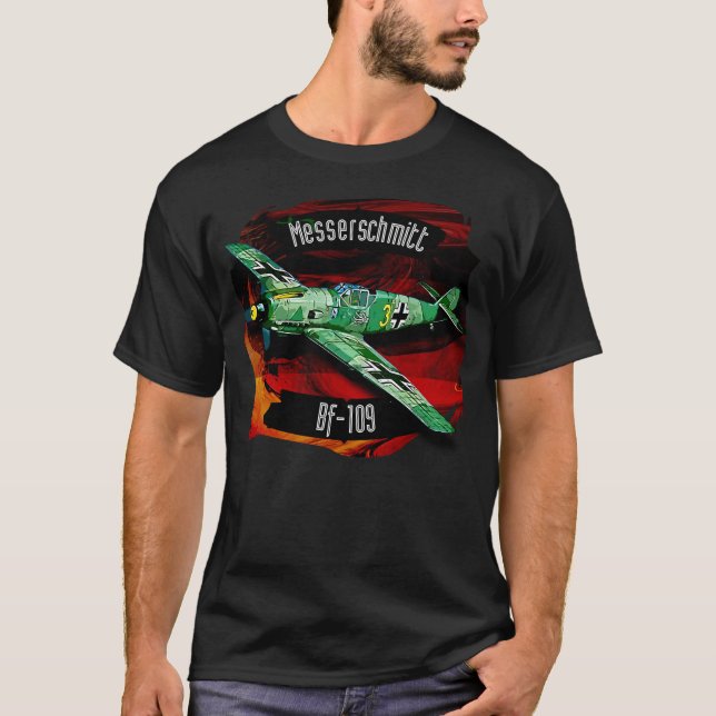 Camiseta Avión de combate Messerschmitt BF-109 Luftwaffe (Anverso)