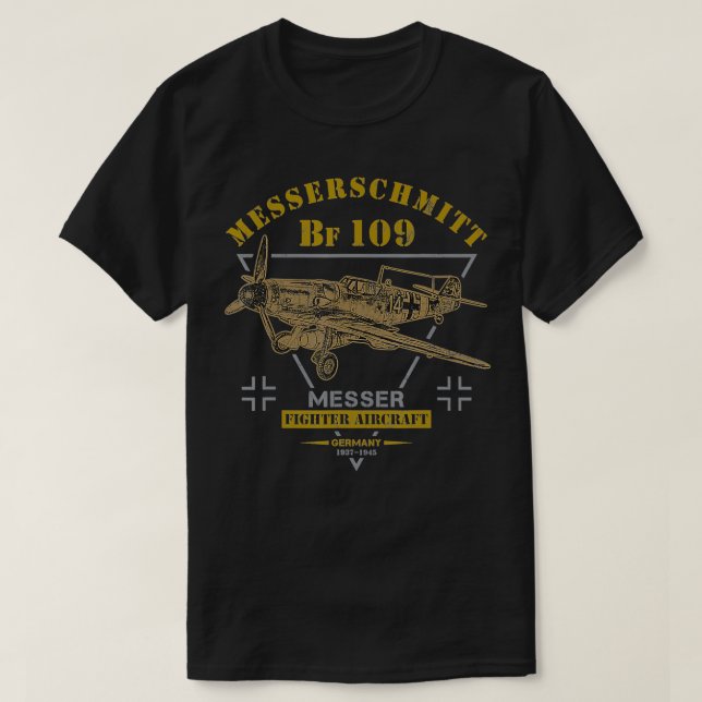 Camiseta Avión de combate Messerschmitt Bf 109 WW2 (Diseño del anverso)