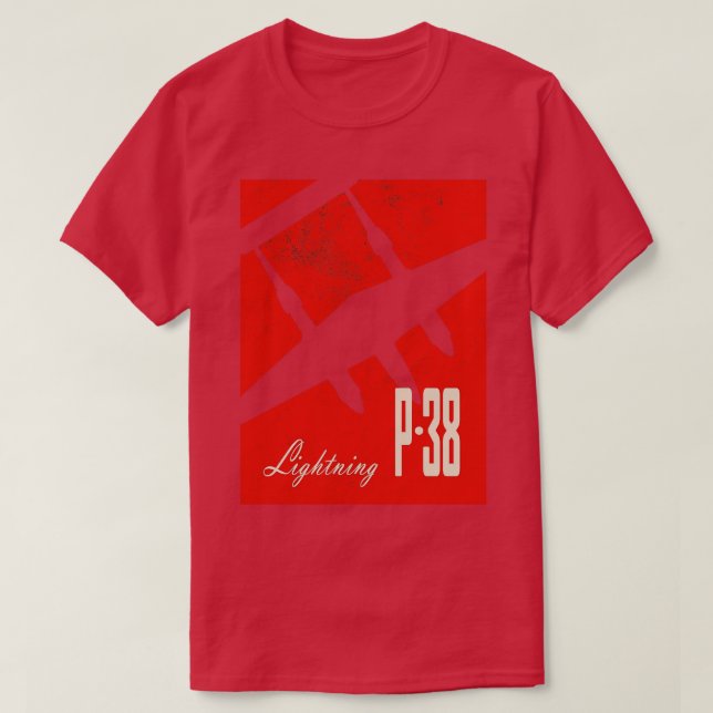 Camiseta Avión de combate P38 Lightning WW2 (Diseño del anverso)