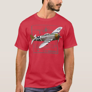 Camiseta Avión de combate WW2 de perno relámpago P47