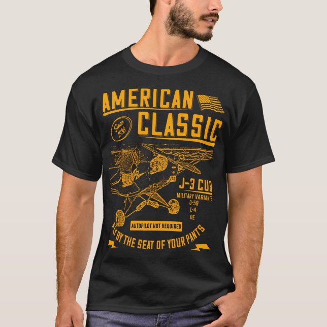 Camiseta Avión de Cubo de Pie Un Estadounidense (Anverso)