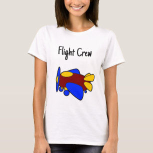 Camiseta Avión de dibujos animados rojo amarillo azul lindo