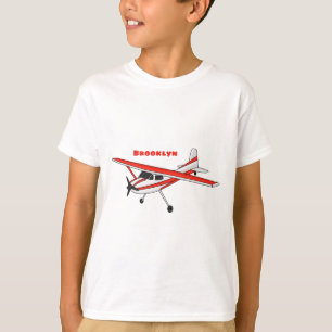 Camiseta avión de engranaje de triciclo caricatura