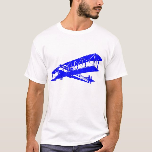 Camiseta Avión de época - Azul (Anverso)