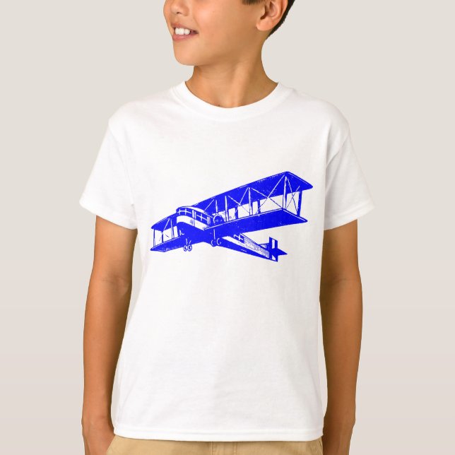 Camiseta Avión de época - Azul (Anverso)