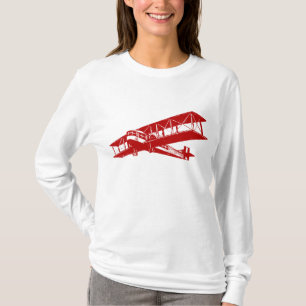 Camiseta Avión de época - Rojo de rubí