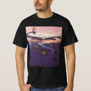 Camiseta Avión de época sobre el río Hudson, Nueva York
