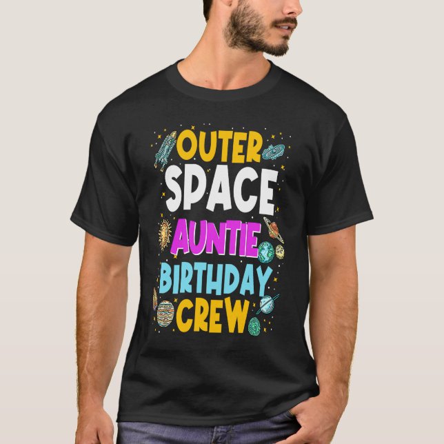 Camiseta Avión de Fiesta espacial de la tía Nacida de la tr (Anverso)