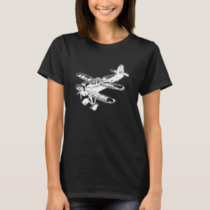 Camiseta Avión de hélice que dibuja un entusiasta de aviaci