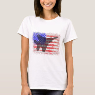 Camiseta Avión de la bandera americana Ropa patriótica de l