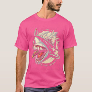 Camiseta Avión de la Segunda Guerra Mundial que Fuma Puro T