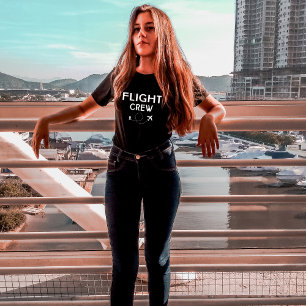 Camiseta Avión de la tripulación de vuelo de viaje con vaca