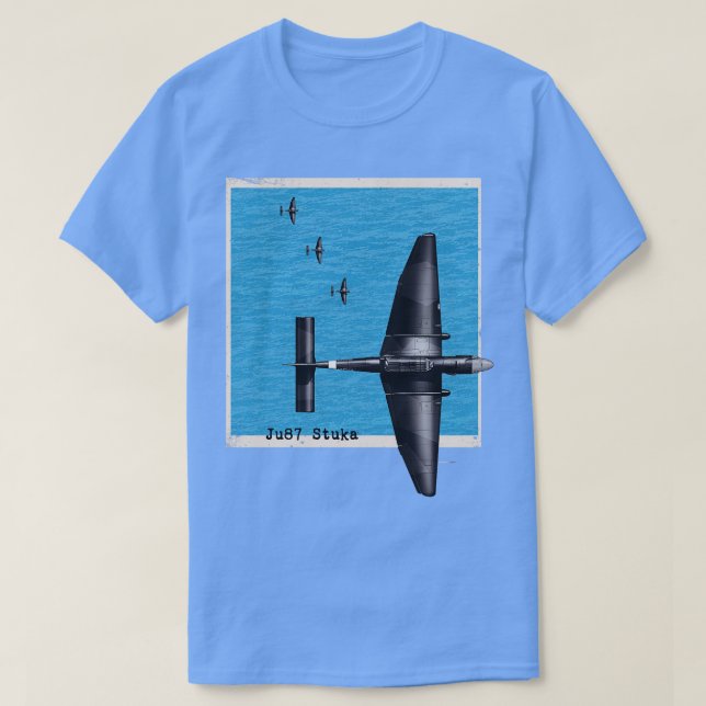 Camiseta Avión de los bombarderos Stuka WW2 sobre el océano (Diseño del anverso)