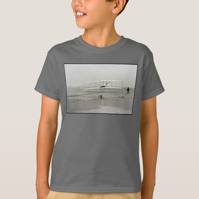 Camiseta Avión de los Hermanos Wright Primer Vuelo de Avión (Anverso)