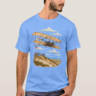 Camiseta Avión de los Hermanos Wright sobre Kitty Hawk