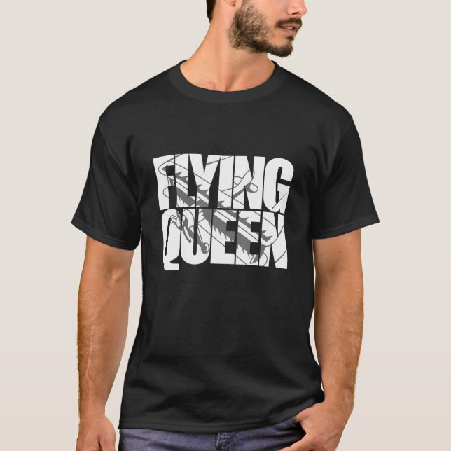 Camiseta Avión de mujeres aviador de bicicletas Queen Volan (Anverso)