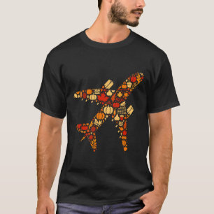 Camiseta Avión de otoño de calabaza otoño de acción de grac