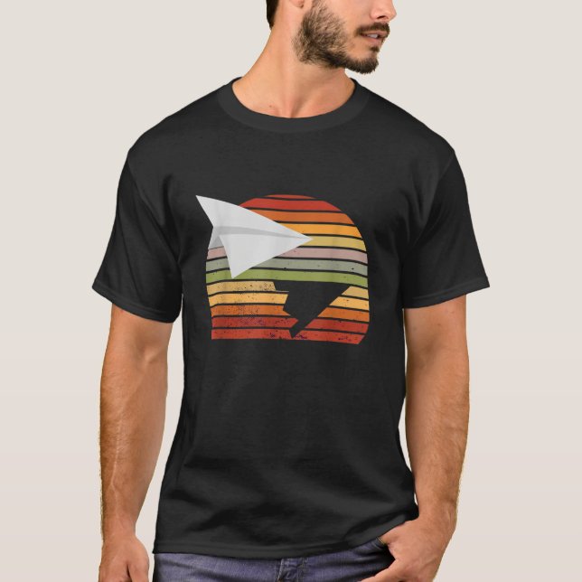 Camiseta Avión de papel retro vintage (Anverso)