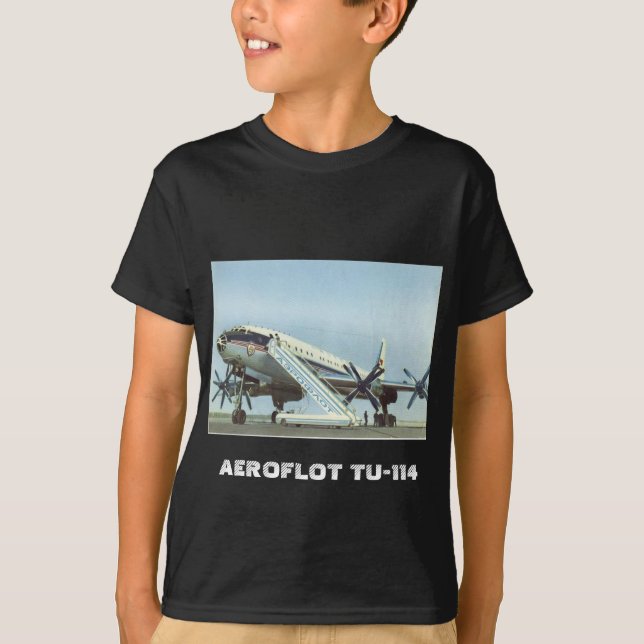Camiseta AVIÓN DE PASAJEROS de Aeroflot Tu 114 (Anverso)