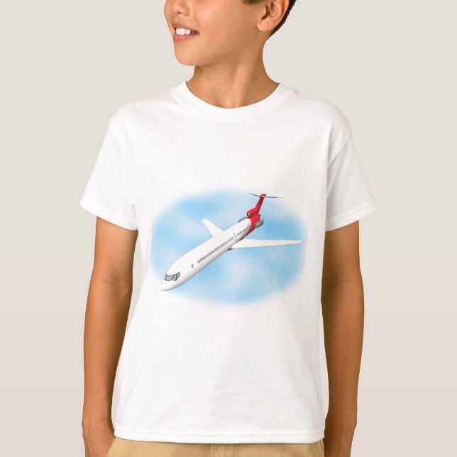 Camiseta Avión de reacción comercial: Modelo 3D: (Anverso)