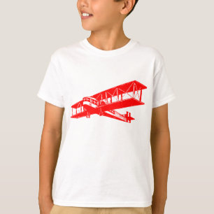 Camiseta Avión del vintage - rojo