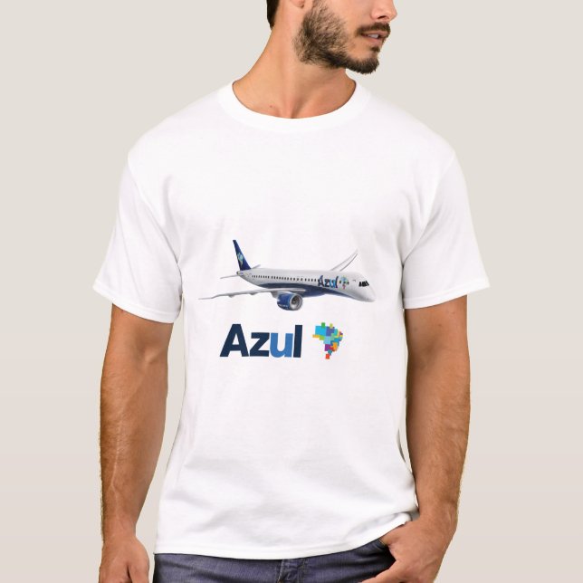 Camiseta Avión Embraer 195 de Azul Airlines   (Anverso)