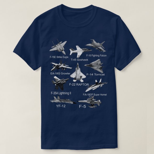 Camiseta Avión F22 Raptor F14 Tomcat De Los Combatientes Es (Diseño del anverso)