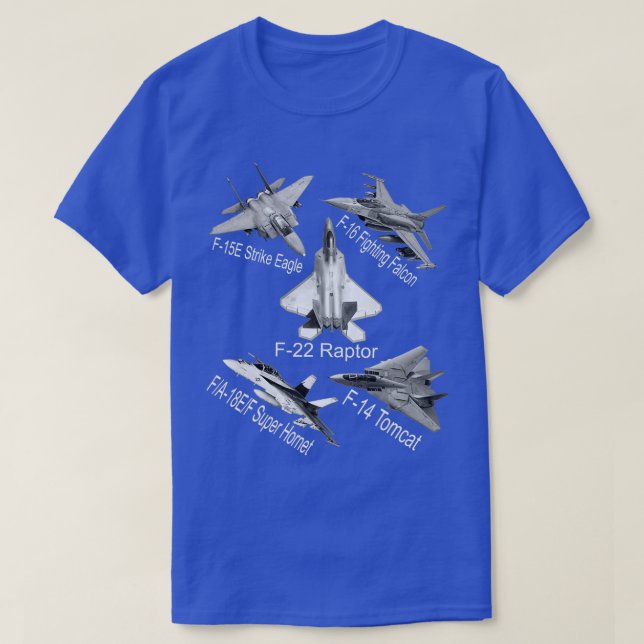 Camiseta Avión F22 Raptor F14 Tomcat De Los Combatientes Es (Diseño del anverso)