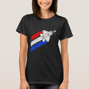 Camiseta Avión F-22 Raptor USA contrata azul rojo