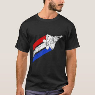 Camiseta Avión F-22 Raptor USA contrata azul rojo